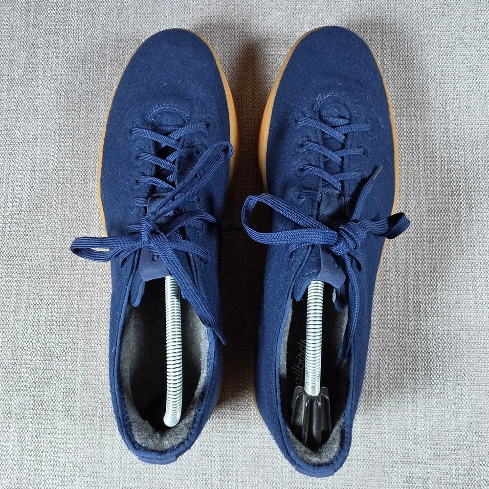 Allbirds Wool Pipers Mens 13 Navy Blue Wool Low Top Sneakers AT1623M130 MINT